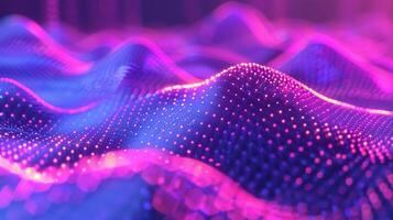 abstract sine waves in bright neon glow detailed photo