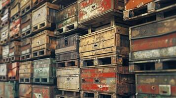 abundance of crates on shelf in warehouse photo