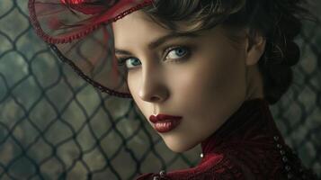 adult woman exuding elegance in studio portrait photo