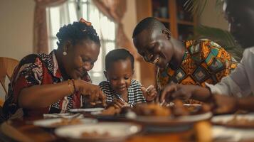 africano familia gasto hora juntos foto