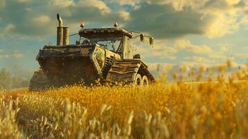 agriculture heavy machinery harvests photo