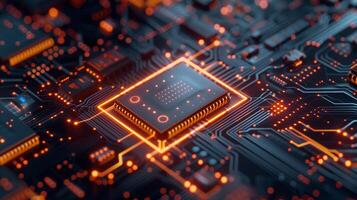 ai technology microchip background digital photo