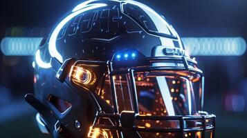 american football helmet with lights photo