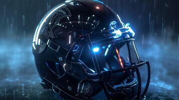 american football helmet with lights photo