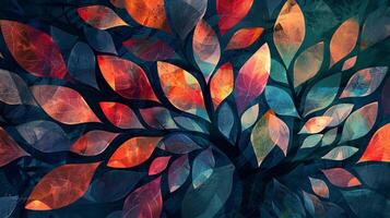 an abstract tree illustration with multi colored photo