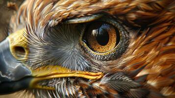 animal feather beak and eye in close up photo