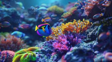 animal nature sea life in underwater world photo