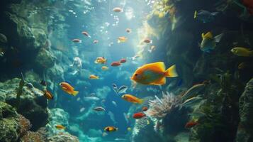 animal nature sea life in underwater world photo