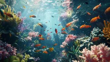 animal nature sea life in underwater world photo