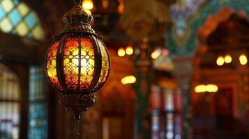 antique lantern glows ornate charm turkish elegant photo