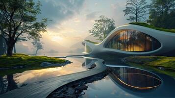 architecture and nature merge in modern design photo