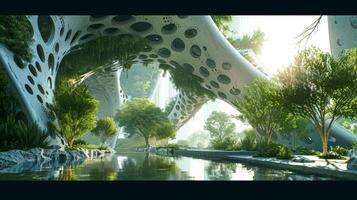 architecture and nature merge in modern design photo