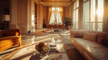 art deco luxury and stylish apartment interior photo