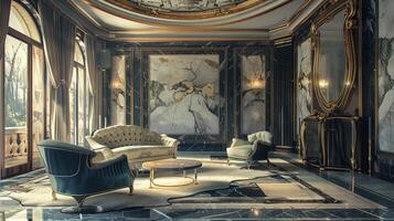 art deco luxury and stylish apartment interior photo