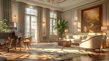 art deco luxury and stylish apartment interior photo