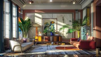 art deco luxury and stylish apartment interior photo