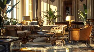 art deco luxury and stylish apartment interior photo