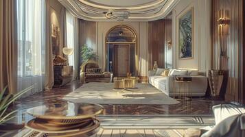 art deco luxury and stylish apartment interior photo