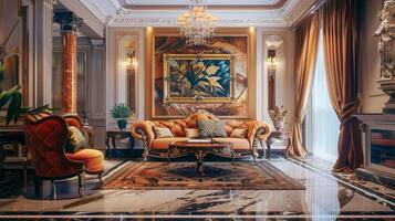 art deco luxury and stylish apartment interior photo