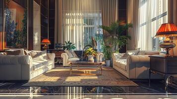 art deco luxury and stylish apartment interior photo