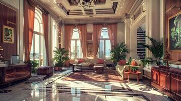 art deco luxury and stylish apartment interior photo