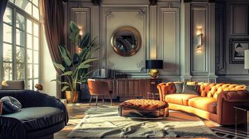 art deco luxury and stylish apartment interior photo