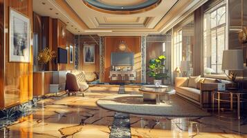 art deco luxury and stylish apartment interior photo