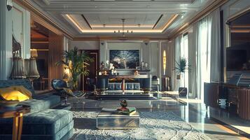 art deco luxury and stylish apartment interior photo