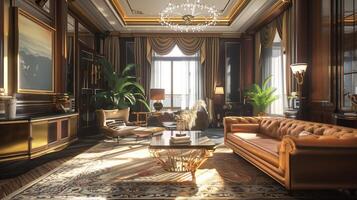 art deco luxury and stylish apartment interior photo