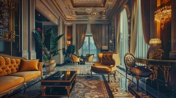 art deco luxury and stylish apartment interior photo