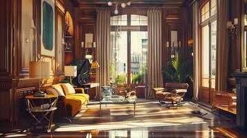 art deco luxury and stylish apartment interior photo