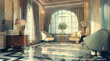 art deco luxury and stylish apartment interior photo