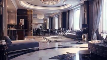 art deco luxury and stylish apartment interior photo