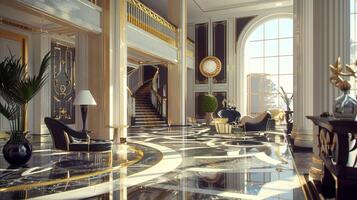 art deco luxury and stylish apartment interior photo