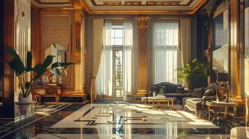 art deco luxury and stylish apartment interior photo