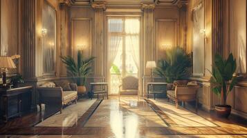 art deco luxury and stylish apartment interior photo