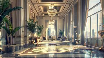 art deco luxury and stylish apartment interior photo