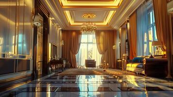 art deco luxury and stylish apartment interior photo