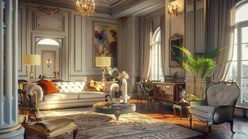 art deco luxury and stylish apartment interior photo