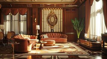 art deco luxury and stylish apartment interior photo