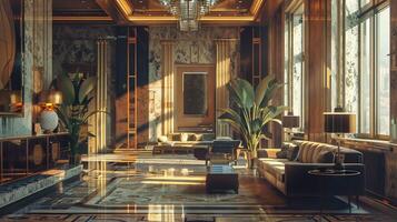 art deco luxury and stylish apartment interior photo