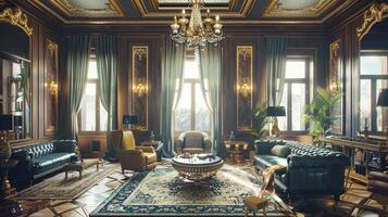 art deco luxury and stylish apartment interior photo