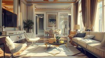 art deco luxury and stylish apartment interior photo