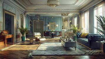 art deco luxury and stylish apartment interior photo