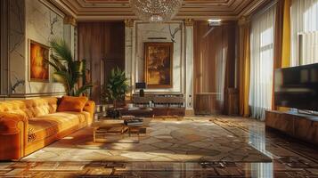 art deco luxury and stylish apartment interior photo