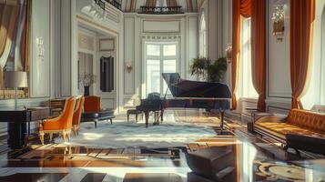 art deco luxury and stylish apartment interior photo