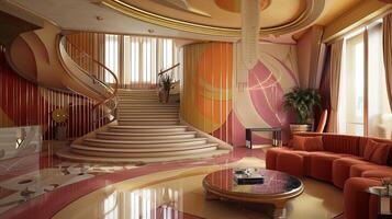 art deco luxury and stylish apartment interior photo