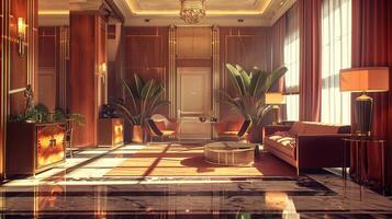 art deco luxury and stylish apartment interior photo