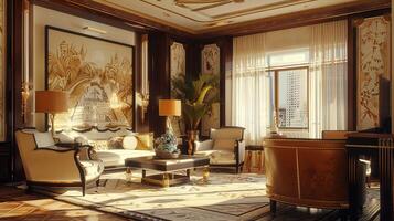 art deco luxury and stylish apartment interior photo