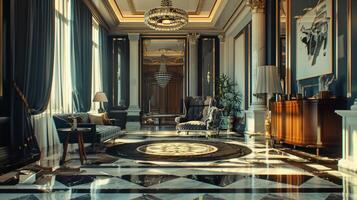 art deco luxury and stylish apartment interior photo